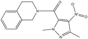 2-({4-nitro-1,3-dimethyl-1H-pyrazol-5-yl}carbonyl)-1,2,3,4-tetrahydroisoquinoline Structure