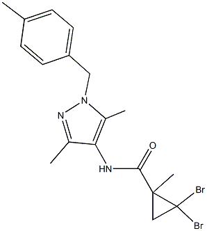 2,2-dibromo-N-[3,5-dimethyl-1-(4-methylbenzyl)-1H-pyrazol-4-yl]-1-methylcyclopropanecarboxamide Structure