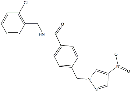 N-(2-chlorobenzyl)-4-({4-nitro-1H-pyrazol-1-yl}methyl)benzamide Struktur
