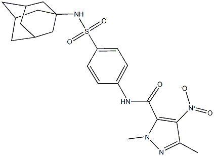 N-{4-[(1-adamantylamino)sulfonyl]phenyl}-4-nitro-1,3-dimethyl-1H-pyrazole-5-carboxamide Structure