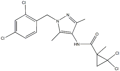 2,2-dichloro-N-[1-(2,4-dichlorobenzyl)-3,5-dimethyl-1H-pyrazol-4-yl]-1-methylcyclopropanecarboxamide Structure