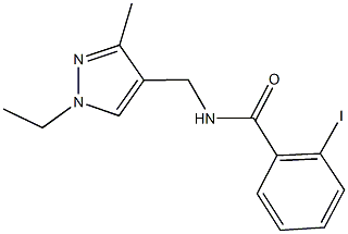 N-[(1-ethyl-3-methyl-1H-pyrazol-4-yl)methyl]-2-iodobenzamide Struktur