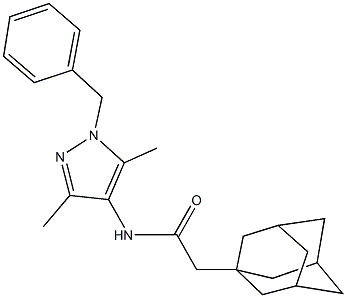 2-(1-adamantyl)-N-(1-benzyl-3,5-dimethyl-1H-pyrazol-4-yl)acetamide 结构式