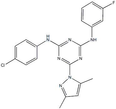 N~2~-(4-chlorophenyl)-6-(3,5-dimethyl-1H-pyrazol-1-yl)-N~4~-(3-fluorophenyl)-1,3,5-triazine-2,4-diamine|