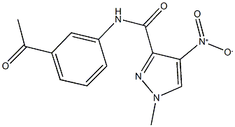 N-(3-acetylphenyl)-4-nitro-1-methyl-1H-pyrazole-3-carboxamide 结构式