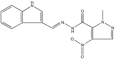 4-nitro-N'-(1H-indol-3-ylmethylene)-1-methyl-1H-pyrazole-5-carbohydrazide Struktur