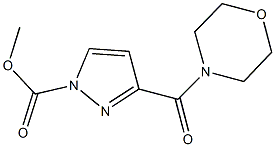 methyl 3-(4-morpholinylcarbonyl)-1H-pyrazole-1-carboxylate Struktur