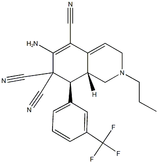 6-amino-2-propyl-8-[3-(trifluoromethyl)phenyl]-2,3,8,8a-tetrahydro-5,7,7(1H)-isoquinolinetricarbonitrile Structure