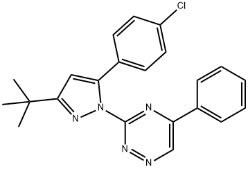3-[3-tert-butyl-5-(4-chlorophenyl)-1H-pyrazol-1-yl]-5-phenyl-1,2,4-triazine Structure