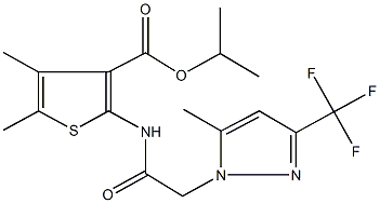 isopropyl 4,5-dimethyl-2-({[5-methyl-3-(trifluoromethyl)-1H-pyrazol-1-yl]acetyl}amino)-3-thiophenecarboxylate,491831-89-1,结构式