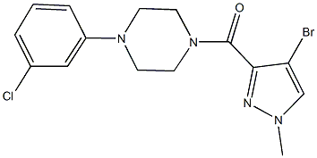 1-[(4-bromo-1-methyl-1H-pyrazol-3-yl)carbonyl]-4-(3-chlorophenyl)piperazine Structure