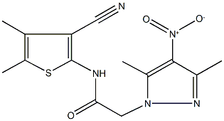 N-(3-cyano-4,5-dimethyl-2-thienyl)-2-(3,5-dimethyl-4-nitro-1H-pyrazol-1-yl)acetamide Structure