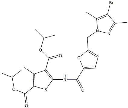 491832-14-5 diisopropyl 5-({5-[(4-bromo-3,5-dimethyl-1H-pyrazol-1-yl)methyl]-2-furoyl}amino)-3-methyl-2,4-thiophenedicarboxylate