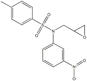 N-{3-nitrophenyl}-4-methyl-N-(2-oxiranylmethyl)benzenesulfonamide 化学構造式