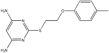 2-{[2-(4-methylphenoxy)ethyl]sulfanyl}-4,6-pyrimidinediamine 化学構造式