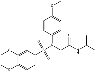 2-{[(3,4-dimethoxyphenyl)sulfonyl]-4-methoxyanilino}-N-isopropylacetamide 化学構造式