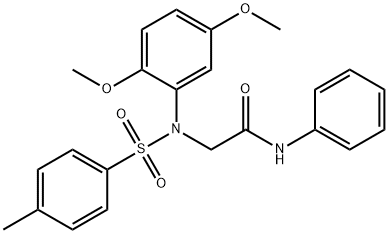 2-{2,5-dimethoxy[(4-methylphenyl)sulfonyl]anilino}-N-phenylacetamide,491843-17-5,结构式