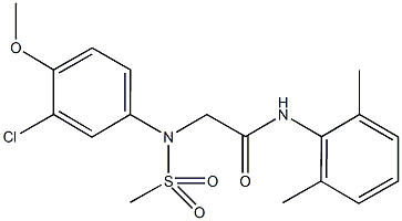 2-[3-chloro-4-methoxy(methylsulfonyl)anilino]-N-(2,6-dimethylphenyl)acetamide,491843-72-2,结构式