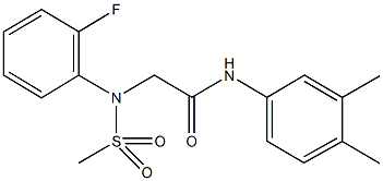 N-(3,4-dimethylphenyl)-2-[2-fluoro(methylsulfonyl)anilino]acetamide Struktur