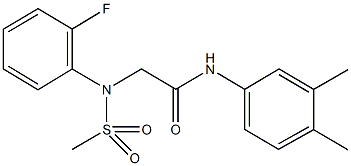 N-(3,4-dimethylphenyl)-2-[2-fluoro(methylsulfonyl)anilino]acetamide,491843-77-7,结构式