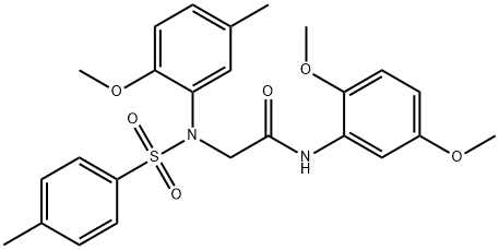 N-(2,5-dimethoxyphenyl)-2-{2-methoxy-5-methyl[(4-methylphenyl)sulfonyl]anilino}acetamide 结构式