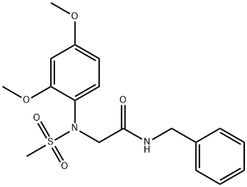N-benzyl-2-[2,4-dimethoxy(methylsulfonyl)anilino]acetamide Struktur
