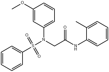 2-[3-methoxy(phenylsulfonyl)anilino]-N-(2-methylphenyl)acetamide 化学構造式