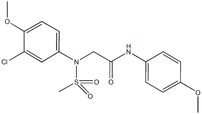 2-[3-chloro-4-methoxy(methylsulfonyl)anilino]-N-(4-methoxyphenyl)acetamide 结构式