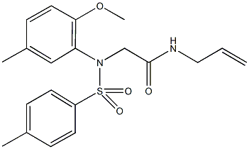 N-allyl-2-{2-methoxy-5-methyl[(4-methylphenyl)sulfonyl]anilino}acetamide 结构式