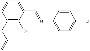 2-allyl-6-{[(4-chlorophenyl)imino]methyl}phenol Struktur