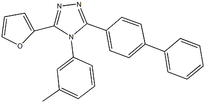 3-[1,1'-biphenyl]-4-yl-5-(2-furyl)-4-(3-methylphenyl)-4H-1,2,4-triazole 结构式