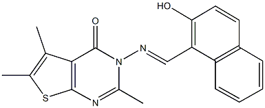 3-{[(2-hydroxy-1-naphthyl)methylene]amino}-2,5,6-trimethylthieno[2,3-d]pyrimidin-4(3H)-one|