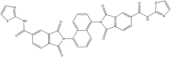 2-(5-{1,3-dioxo-5-[(1,3-thiazol-2-ylamino)carbonyl]-1,3-dihydro-2H-isoindol-2-yl}-1-naphthyl)-1,3-dioxo-N-(1,3-thiazol-2-yl)-5-isoindolinecarboxamide Structure