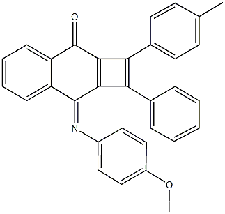 8-[(4-methoxyphenyl)imino]-2-(4-methylphenyl)-1-phenylcyclobuta[b]naphthalen-3(8H)-one 化学構造式