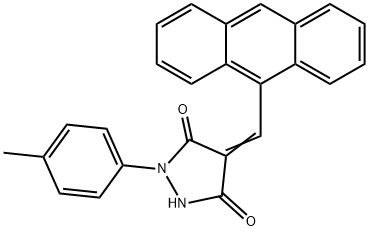 4-(9-anthrylmethylene)-1-(4-methylphenyl)-3,5-pyrazolidinedione 结构式