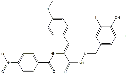 491864-32-5 N-(2-[4-(dimethylamino)phenyl]-1-{[2-(4-hydroxy-3,5-diiodobenzylidene)hydrazino]carbonyl}vinyl)-4-nitrobenzamide