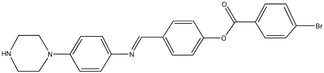 4-({[4-(1-piperazinyl)phenyl]imino}methyl)phenyl 4-bromobenzoate Struktur
