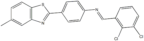 N-(2,3-dichlorobenzylidene)-N-[4-(5-methyl-1,3-benzothiazol-2-yl)phenyl]amine 结构式
