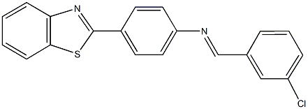 N-[4-(1,3-benzothiazol-2-yl)phenyl]-N-(3-chlorobenzylidene)amine Structure