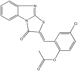 4-chloro-2-[(3-oxo[1,3]thiazolo[3,2-a]benzimidazol-2(3H)-ylidene)methyl]phenyl acetate Structure