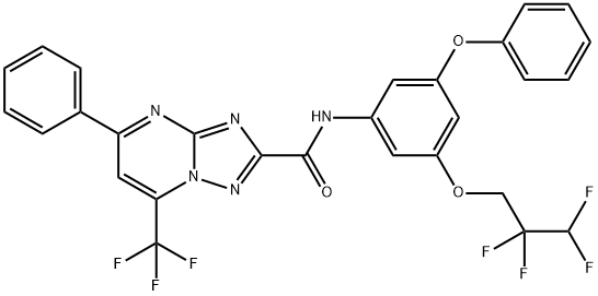 N-[3-phenoxy-5-(2,2,3,3-tetrafluoropropoxy)phenyl]-5-phenyl-7-(trifluoromethyl)[1,2,4]triazolo[1,5-a]pyrimidine-2-carboxamide Structure