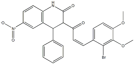 3-[3-(2-bromo-3,4-dimethoxyphenyl)acryloyl]-6-nitro-4-phenyl-3,4-dihydro-2(1H)-quinolinone Structure