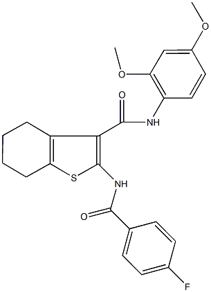 N-(2,4-dimethoxyphenyl)-2-[(4-fluorobenzoyl)amino]-4,5,6,7-tetrahydro-1-benzothiophene-3-carboxamide|