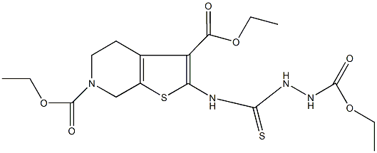 diethyl 2-({[2-(ethoxycarbonyl)hydrazino]carbothioyl}amino)-4,7-dihydrothieno[2,3-c]pyridine-3,6(5H)-dicarboxylate,491870-25-8,结构式
