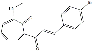 2-[3-(4-bromophenyl)acryloyl]-7-(methylamino)-2,4,6-cycloheptatrien-1-one Struktur