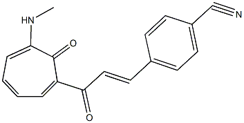 4-{3-[6-(methylamino)-7-oxo-1,3,5-cycloheptatrien-1-yl]-3-oxo-1-propenyl}benzonitrile,491870-78-1,结构式