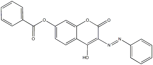 4-hydroxy-2-oxo-3-(phenyldiazenyl)-2H-chromen-7-yl benzoate Struktur