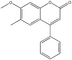 7-methoxy-6-methyl-4-phenyl-2H-chromen-2-one Struktur