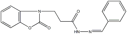 N'-benzylidene-3-(2-oxo-1,3-benzoxazol-3(2H)-yl)propanohydrazide Struktur