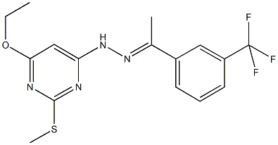 1-[3-(trifluoromethyl)phenyl]ethanone [6-ethoxy-2-(methylsulfanyl)-4-pyrimidinyl]hydrazone Struktur